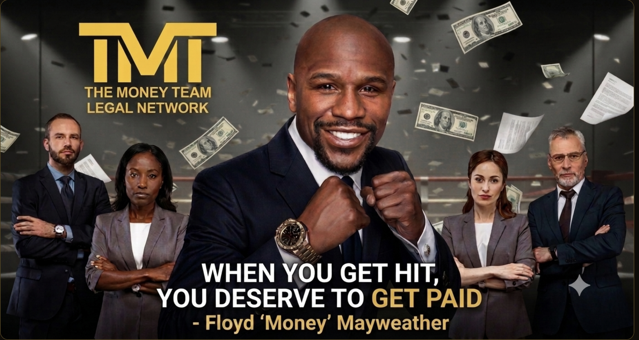 The Money Team Legal Network — When you get hit, you deserve to get paid. Floyd 'Money' Mayweather